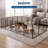 16-Panel Heavy-Duty Metal Dog Playpen with Door – Rust-Resistant Fold-up Pet Fence for Small Medium Dogs, Indoor Outdoor Yard RV Camping (27.7"H x 31.5"W)-135712356-135712355