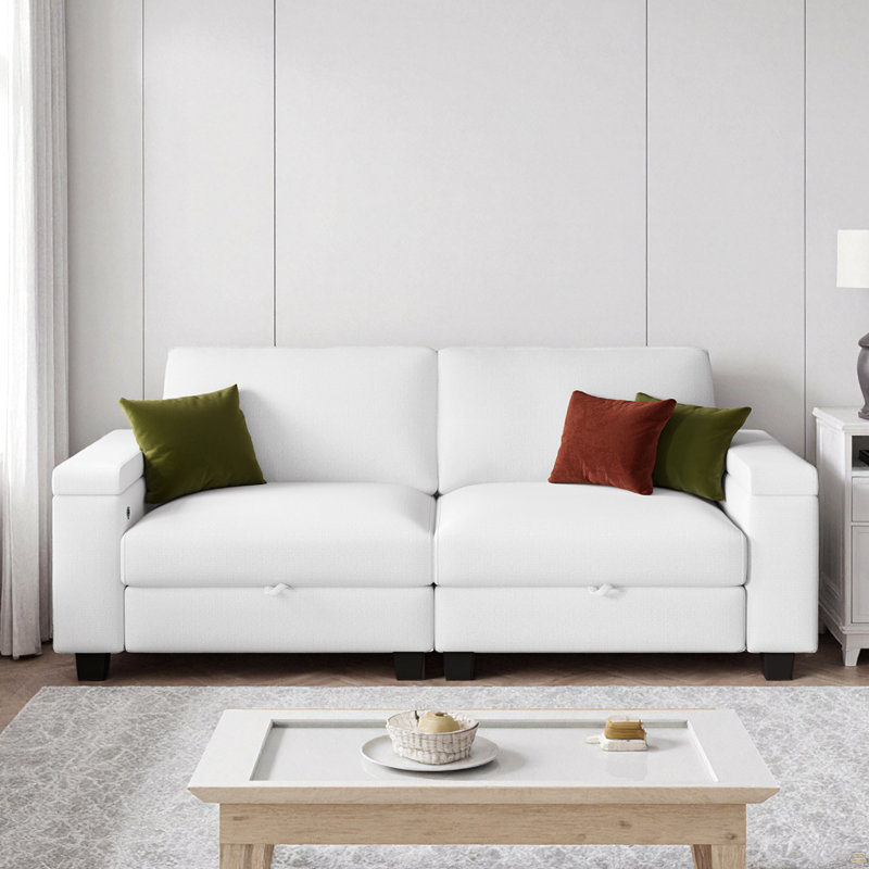 75" Modular Storage Sofa With Charging Arm