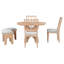 Ensemble de salle à manger 5 pièces avec 3 chaises rembourrées et banc incurvé Rustic Charm-450545449