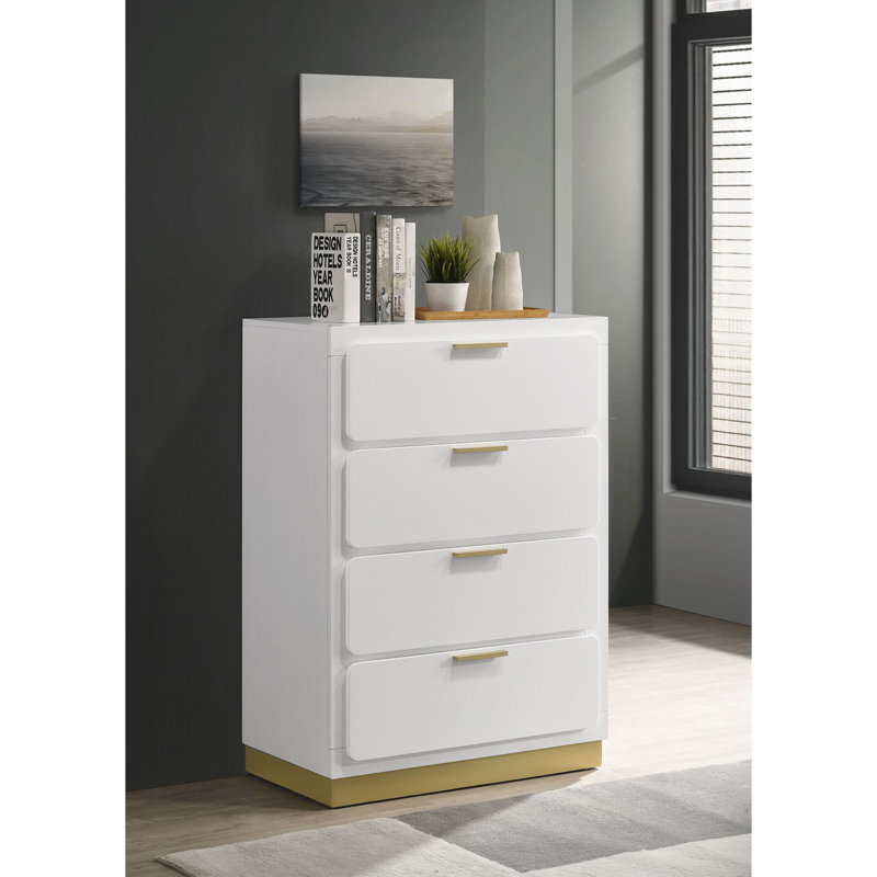 Commode 4 tiroirs Sophia, Blanc