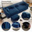 Canapé-lit Chesterfield de 89 po en velours avec très grand lit, canapé-lit convertible avec 4 coussins, bleu-179628498