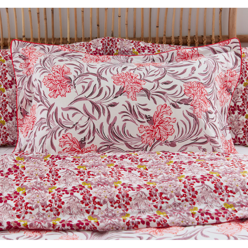 Garland Floral Cotton Percale Cover Set Multi, Super King - 2 Standard Pillowcases