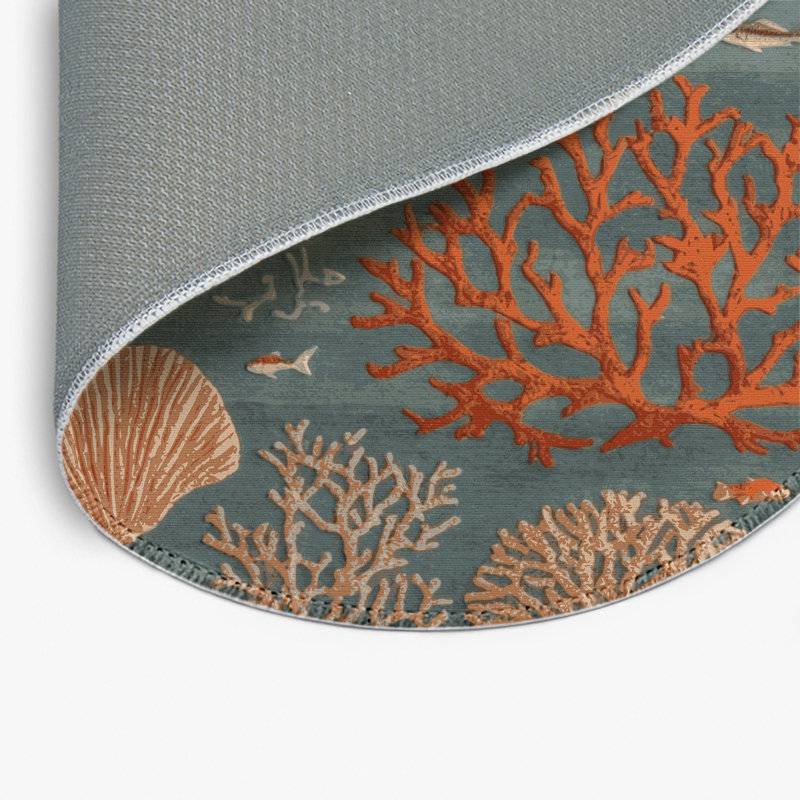Tapis d'intérieur et d'extérieur brun Nature, Rond 5 pi