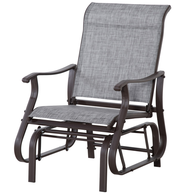 Outsunny Outdoor Glider Chair, Gliders For Outside Patio With Steel Frame And Mesh Fabric For Backyard, Garden, And Porch