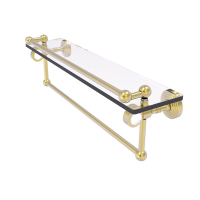 Jarrell Glass Bracket Shelf with Towel Bar