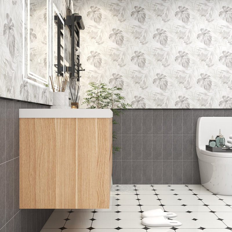 Meuble-lavabo simple 59 po avec plateau en acrylique Cresco, Chêne clair