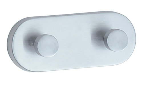 Loft Wall Mounted Double Towel Hook, Brushed Chrome