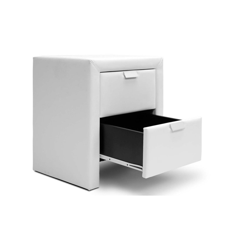 Table de chevet blanche Stella, Blanc