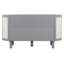 Lit double gris avec capacité de rangement dissimulée. Matelas pliable pour une utilisation dans l'espace. Décoration gracieuse. Espaces latéraux intégrés. Et Scratch-. Choisissez entre blanc et gris.  42 po de hauteur. Non