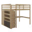 Lit mezzanine double avec garde-robe intégrée, bureau, tablettes et tiroirs de rangement, structure de lit mezzanine en bois massif-2096020562