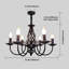 Rustic Pendant Chandelier, French Country Vintage 6 Lights Chandeliers Farmhouse Pendant Light