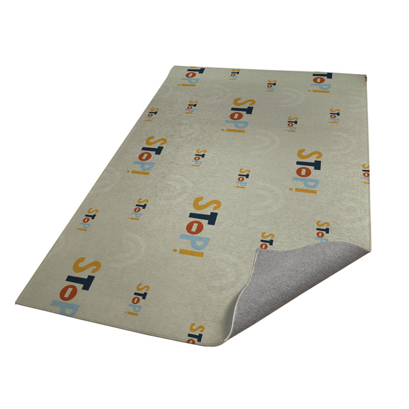 Stop Slate Kids Play Mat, Rectangle 5' x 7', Light Green/Green