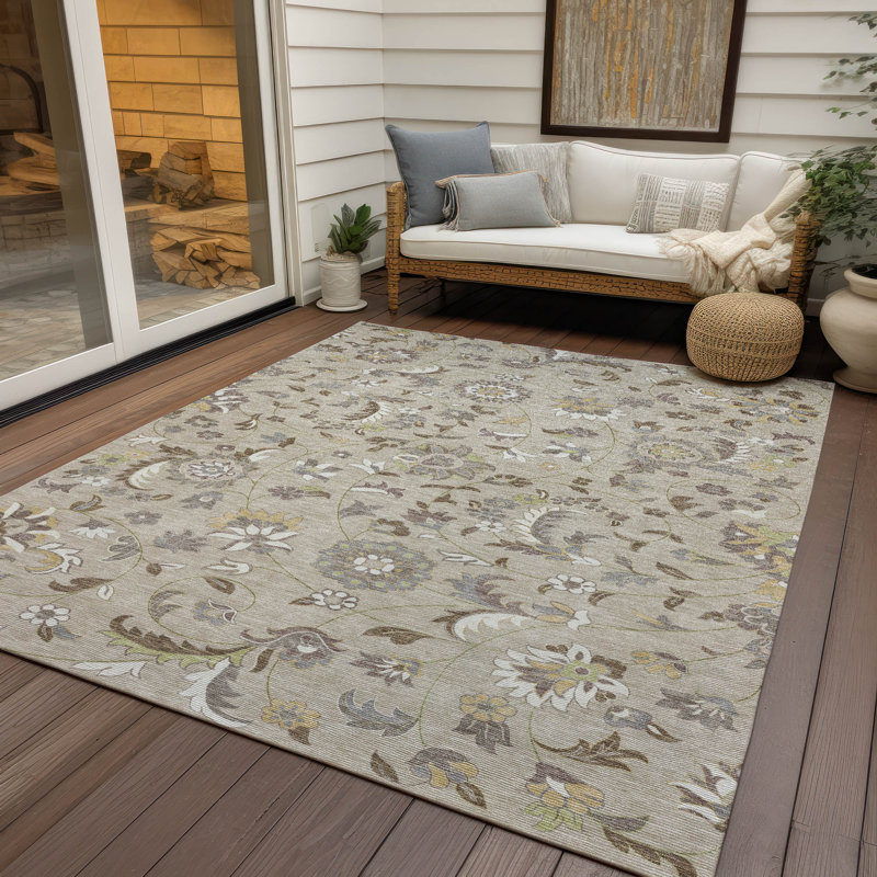 Tapis intérieur / extérieur brun Aveline , 3 pi x 5 pi