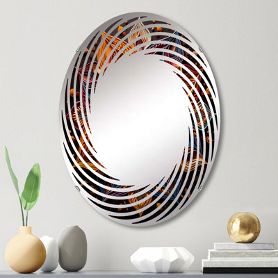 Hindouisme Rangoli Whispers - Miroir mural en spirale-MIR113697-Ovale