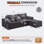 Canapé modulaire de 83,5 po de largeur avec canapé-lit modulaire Comfy-1242137374
