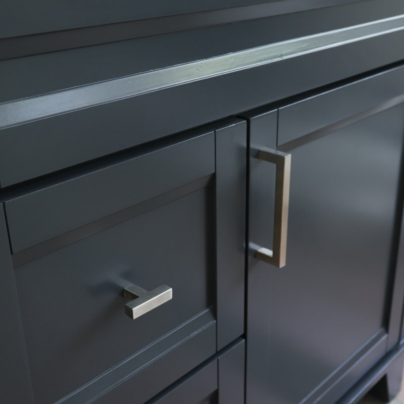 37'' Single Bathroom Vanity with Top, Dark Gray, Gray