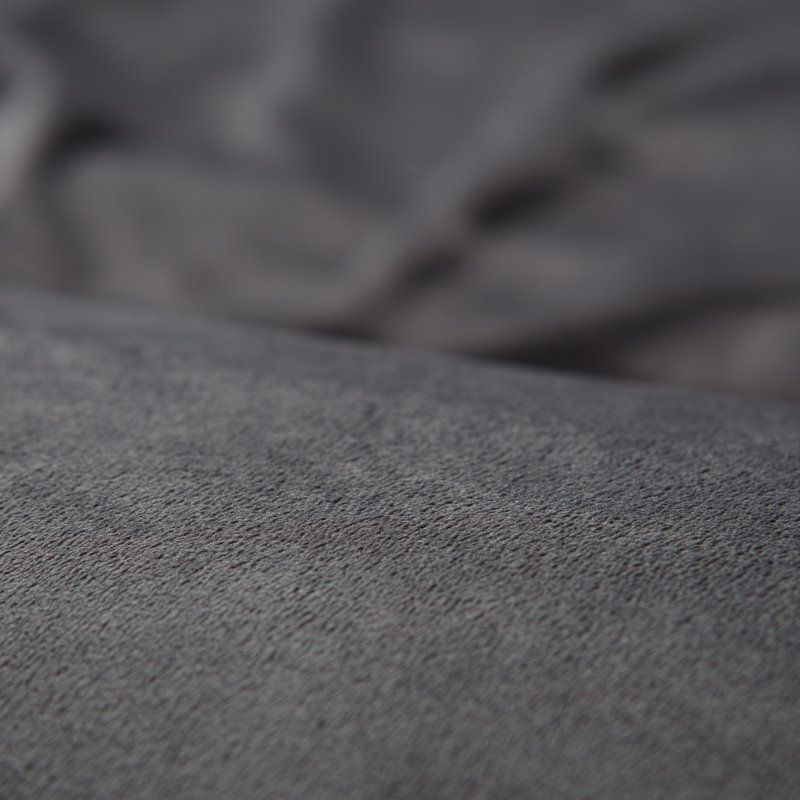 Chanasya Velvet Duvet Reversible Duvet Cover Set, Dark Gray, King Duvet Cover + 2 Shams and 2 Pillowcases