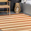 Tapis rayé intérieur / extérieur pour terrasse de salon Haydon, terre cuite / ivoire-1103610505