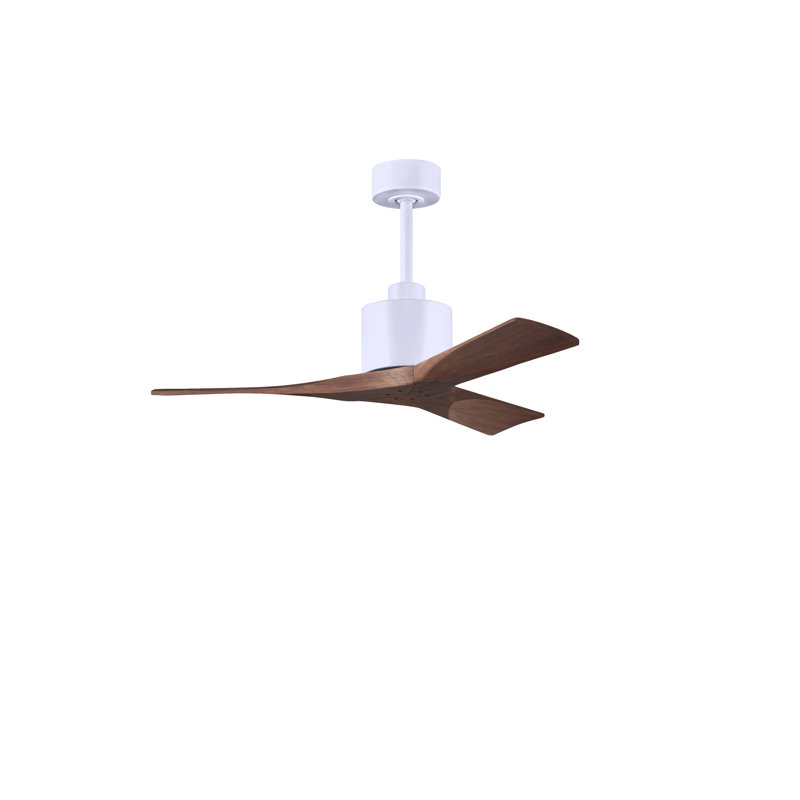 Nan 42" Ceiling Fan In Blades, Matte White, Walnut Tone