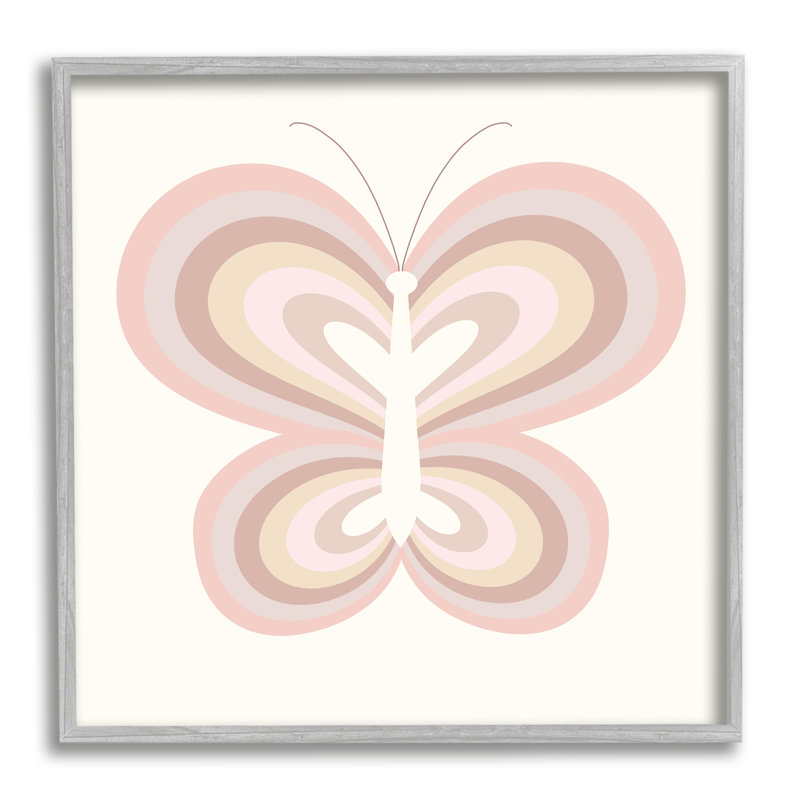 Illustration pour enfants, ailes de papillon, arc-en-ciel, H 17 po x l 17 po x P 1,5 po, Estampe numérique Farmhouse