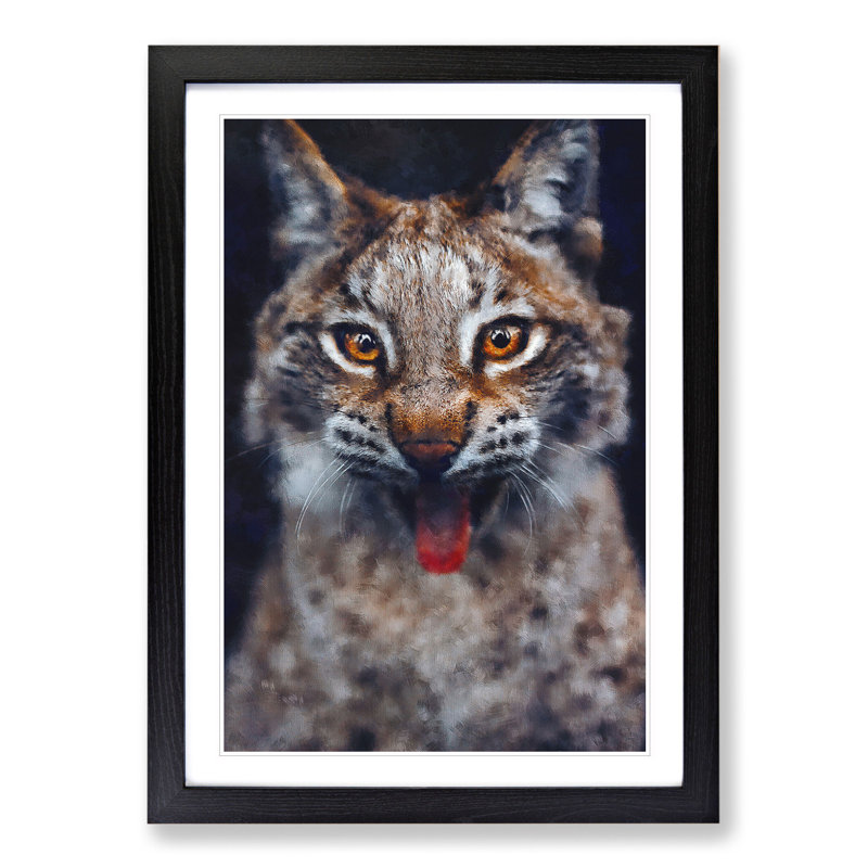 Lynx Cat - Picture Frame Graphic Art, Black Framed, 36cm H x 27cm W x 2cm D