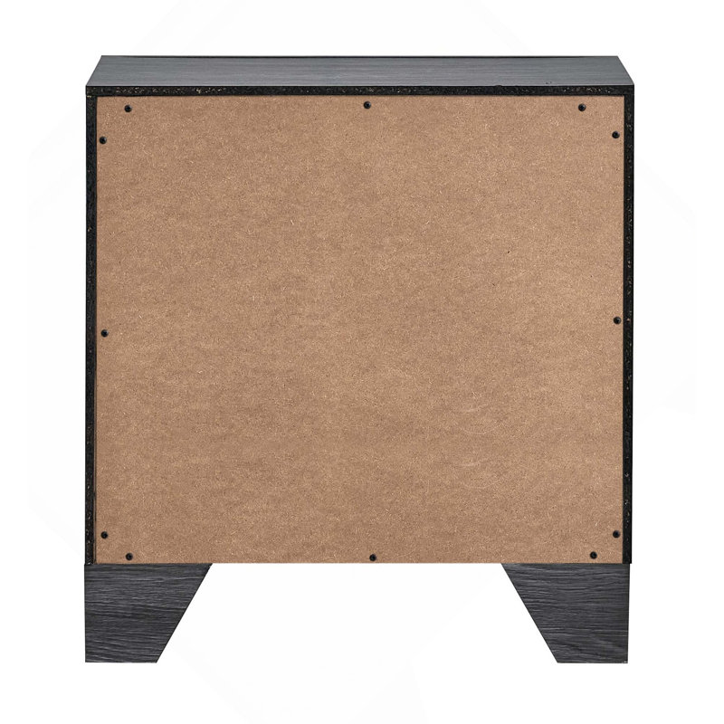 Table de chevet d'appoint Mdern avec 2 tiroirs à queue d'aronde et poignées en métal, Gris