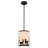 Jorene Bronze Rustic Mini Pendant Ceiling Light White Linen Shade Deer And Tree