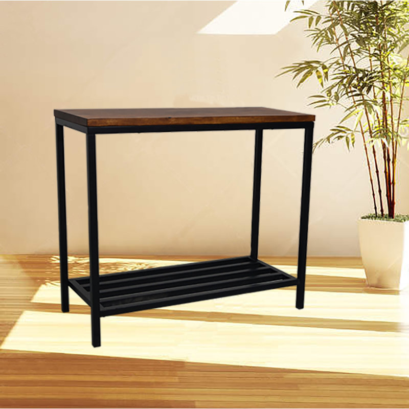 Console moderne avec cadre en acier et tablette 31 po x 14 po x 34 po Modern