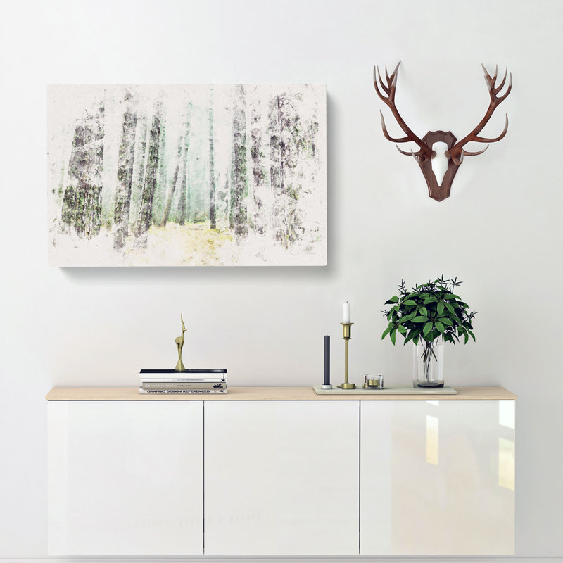 View Of A Pine Tree Forest - Wrapped Canvas Print, 40cm H x 60cm W x 3cm D