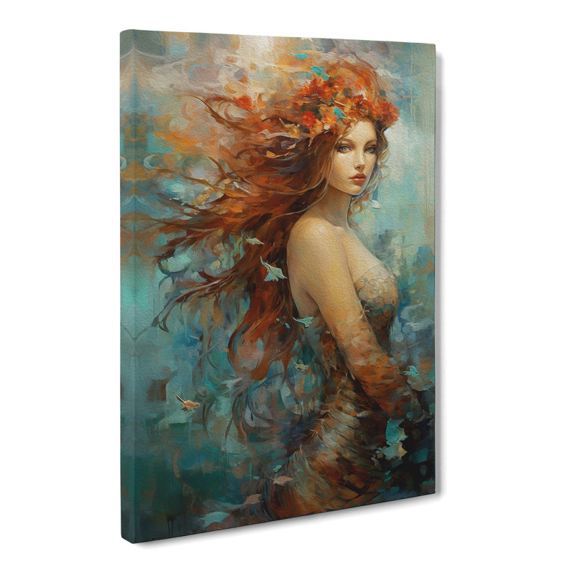 Mermaid Abstract Art - No Frame Print, 60cm H x 40cm W x 3cm D