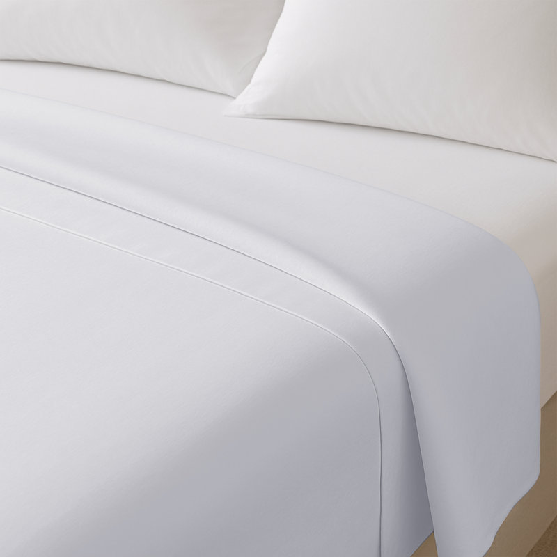 100% Cotton Standard Flat Sheet, Double (4'6), White