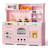 Wooden Play Kitchen For Kids With Realistic Lights & Sounds, Faucet, Oven, Microwave, Fun Accessories, Gift For Ages 3+, Pink-123382247