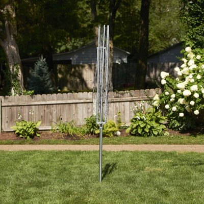 Collapsible Umbrella Clothesline Outdoor Dryer in Aluminum Arms and Steel Post