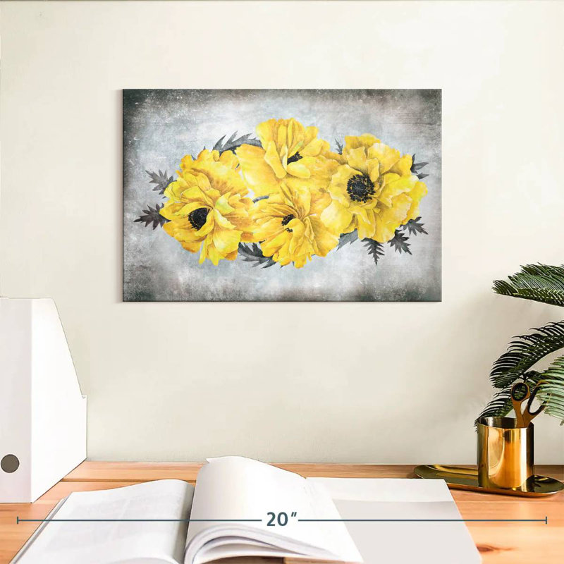 Coquelicots jaunes en pleine floraison Harnek, H 8 po x l 12 po