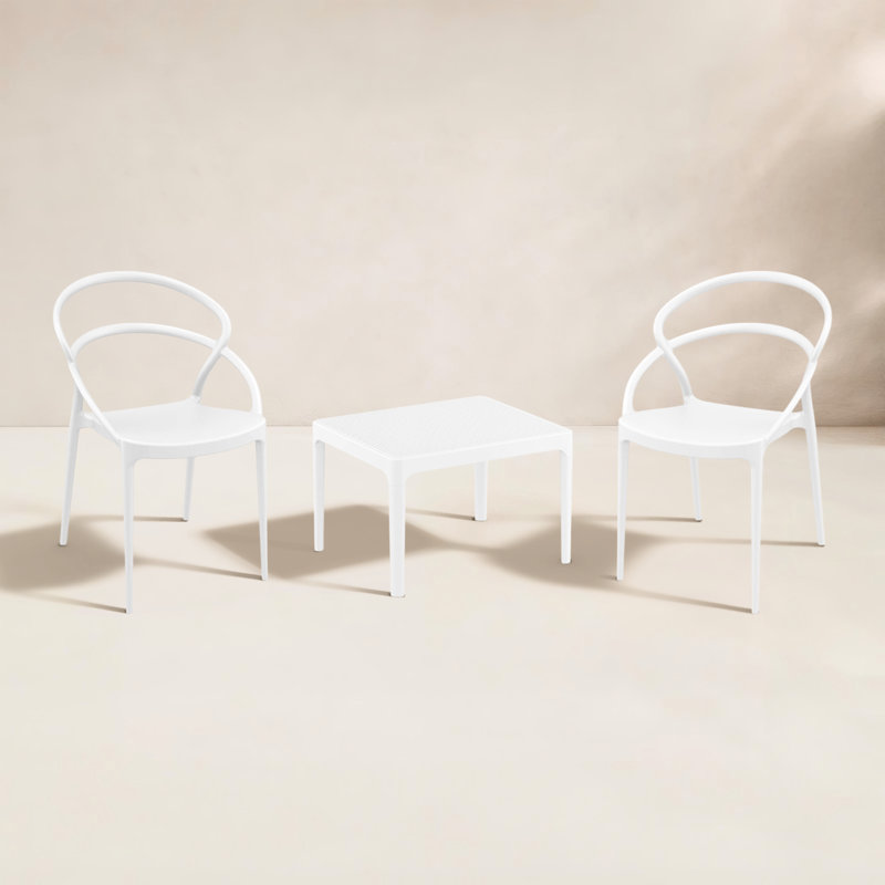 Farrah Grover 2 Person Seating Set, White