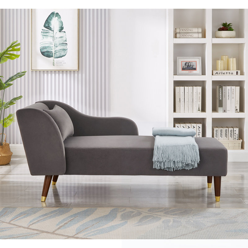 Méridienne Velvet Upholstery, Velours gris velours