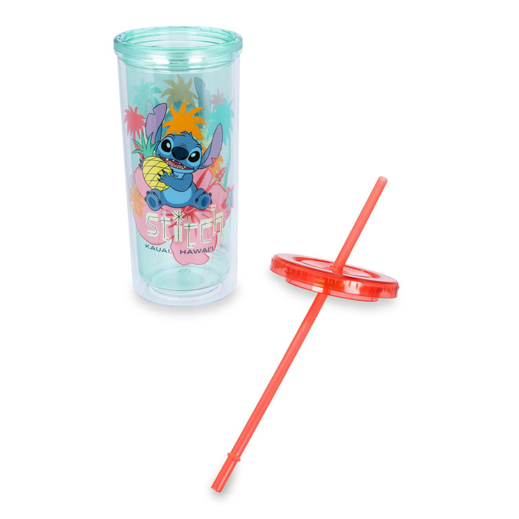 Silver Buffalo Disney Lilo & Stitch ohana Carnival Cup With Lid And Straw