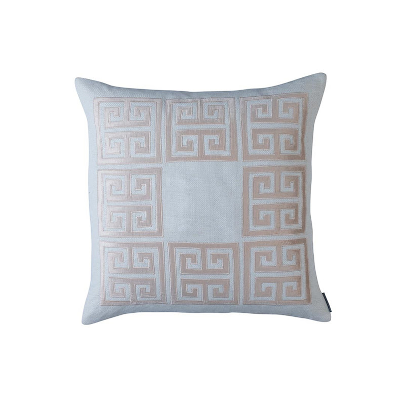 Guy Geometric Feather Throw Pillow, Blush