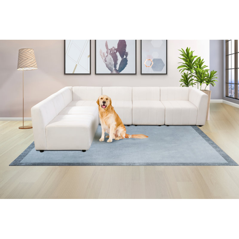 Canapé et méridienne modulaires en microfibre Agaran