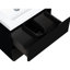 Meuble-lavabo 24 po avec fermeture en douceur - noir brillant. Lavabo en résine. Comptoir de meuble-lavabo pour salle de bain fonctionnel et élégant. Tiroirs pratiques