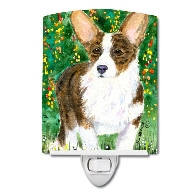 Éclairage de nuit en céramique corgi