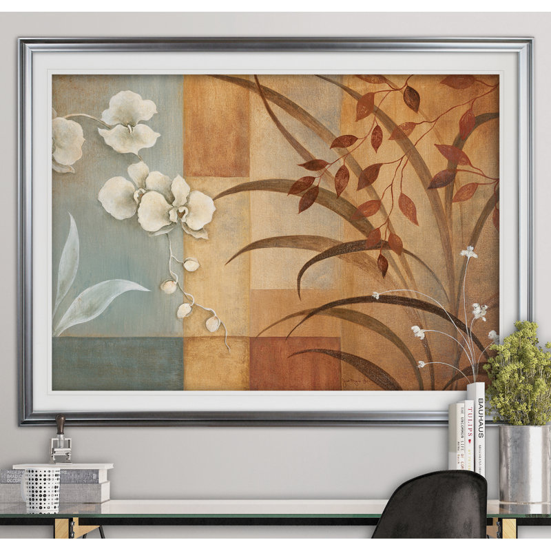 « orchidée élégance ii », reproduction de peinture à l’acrylique encadrée, Argent, H 30 po x l 40 po x P 1,5 po
