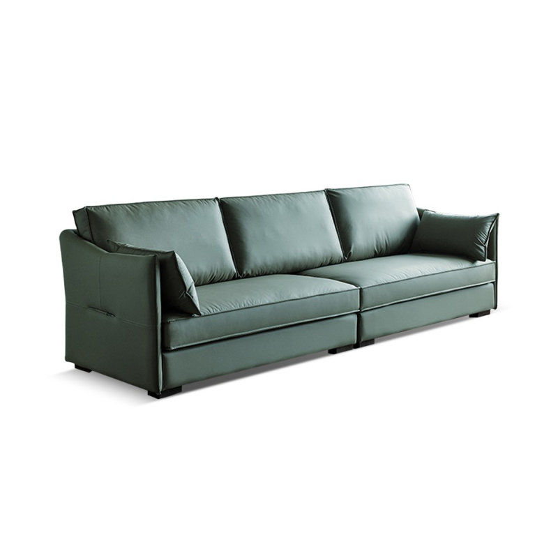 Canapé modulaire à peau de chat, 4, H 36,22 po x l 114,17 po x P 38,58 po, Bleu