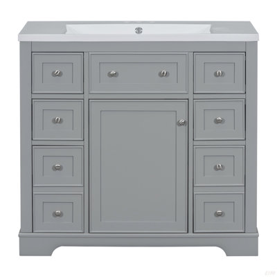 Ensemble de meuble-lavabo 36 po avec lavabo, une armoire et six tiroirs