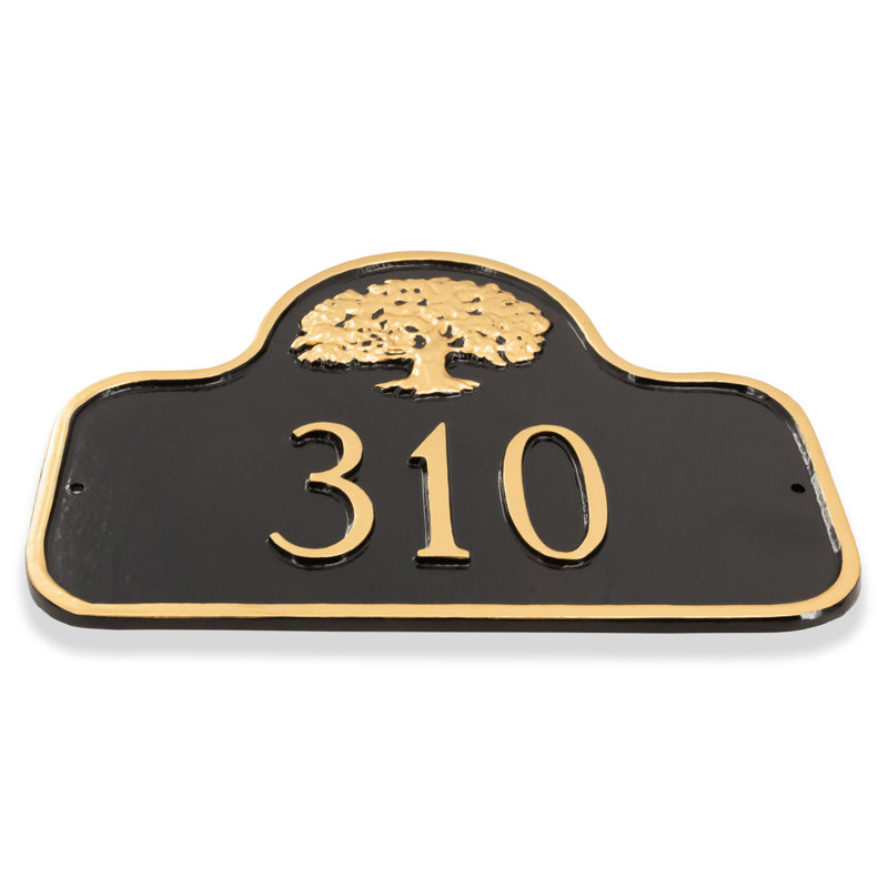 Plaque d’adresse murale sur 1 ligne, Gris / Blanc