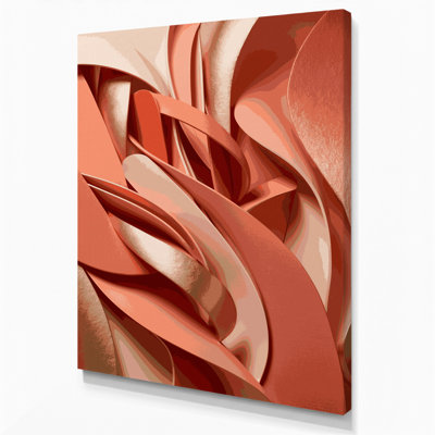 «Abstract Shapes» 16, art mural sur toile rose