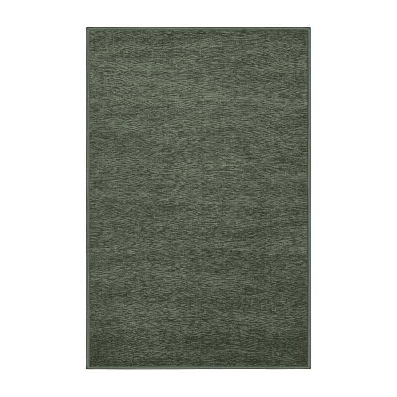 Tapis vert uni lavable à la machine, Rectangulaire 2 pi x 3 pi