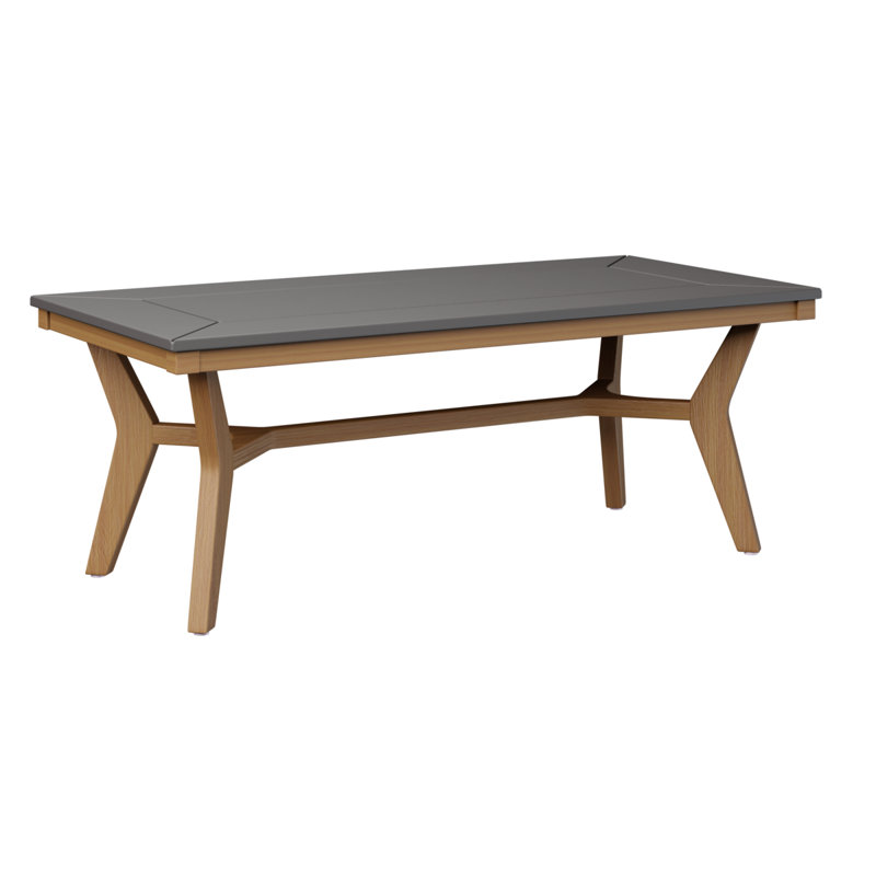 Table basse berlinoise Berlin, Gris fumée, Teck naturel