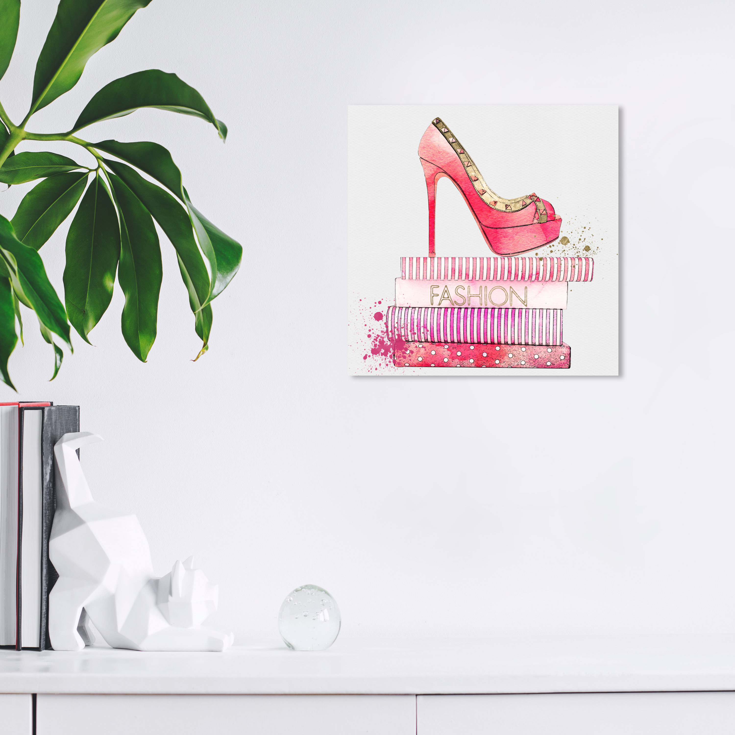 Stupell Home Decor Pink Heels Glam Framed Wall Art
