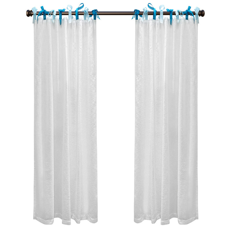 Paire de rideaux Voile Muti, L 52 po x L 96 po, Bleu